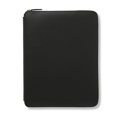Smythson Ludlow A4 Zip Writing Folder In Black