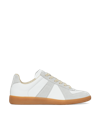 Maison Margiela White Sneakers With Smooth And Textured Accents In Multi
