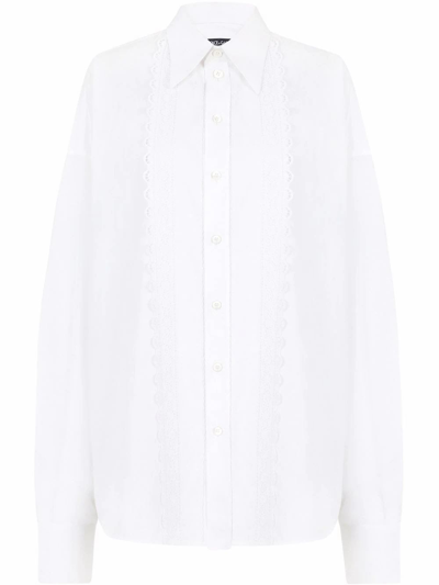 Dolce E Gabbana Women's  White Cotton Shirt