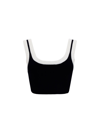 Alexander Wang Logo Trim Bra Top In Chenille Viscose In Black