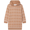 Chloé Monogram-pattern Knitted Jumper Dress In Brown
