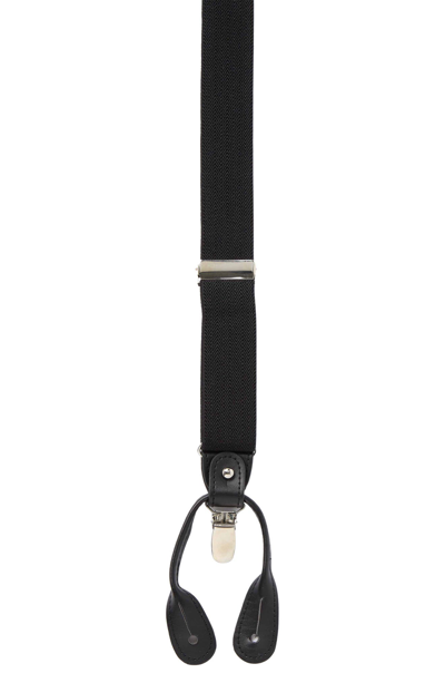 Ike Behar Ib Black Herringbone Suspenders