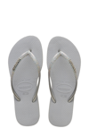 Havaianas Slim Glitter Flip Flop In Ice Grey/ Grey