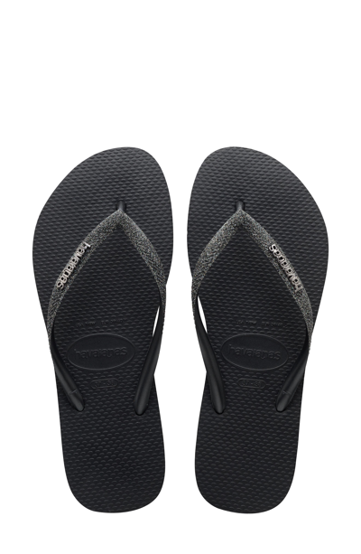 Havaianas Women's Slim Glitter Flip Flop Sandals Women's Shoes In Black