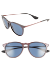 Ray Ban Erika Classic 54mm Sunglasses In Dark Blue/ Dark Blue Solid