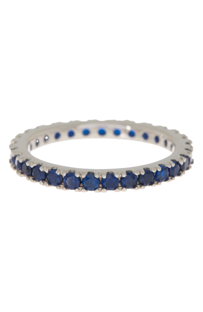 Suzy Levian Pave Blue Cz Eternity Band Ring