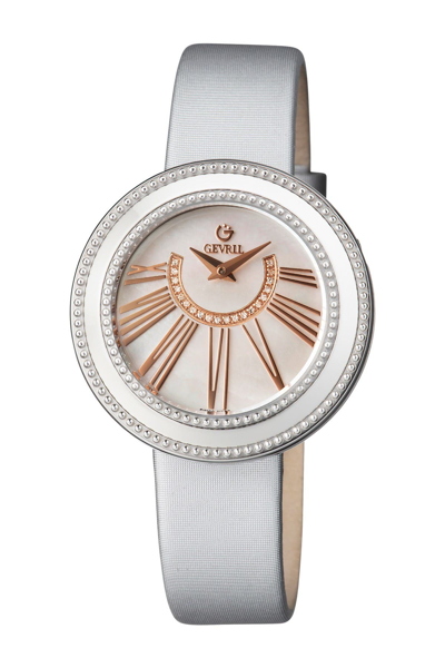 Gevril Fifth Avenue Diamond Swiss Quartz Watch, 38mm In Silver