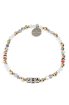 LITTLE WORDS PROJECT USA GO FOR THE GOLD BEADED STRETCH BRACELET