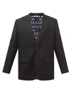 Valentino Single-breasted Virgin Wool-blend Blazer In Nero