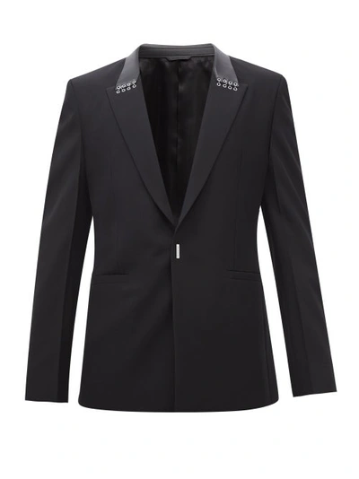 Givenchy Hardware-embellished Wool-hopsack Suit Jacket In Black