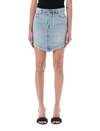 Alexandre Vauthier Crystallized Denim Mini Skirt In Indigo Wash