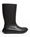 Ferragamo Logo-detailed Rubber Rain Boots In Nero/nero