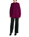 Balenciaga Oversized Logo-intarsia Jumper In Blueblk