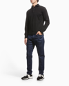Isaia Men's Wool Evening Polo Shirt In Black