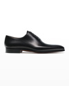 Magnanni Men's Cruz Square-toe Leather Oxfords In Black