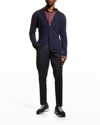 Isaia Men's Wool-blend Sweater Jacket In Navy