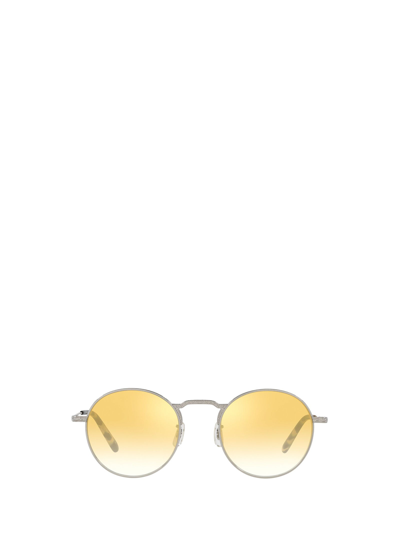 Oliver Peoples Round Frame Sunglasses In Silver
