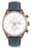 VINCERO THE CHRONO S CHRONOGRAPH LEATHER STRAP WATCH, 43MM