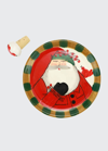 Vietri Old St. Nick Canapé Plate & Cork Stopper Set