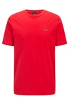 Hugo Boss Regular-fit Logo T-shirt In Organic Cotton In Red