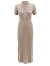 Gabriela Hearst Amor Ribbed Silk And Cashmere-blend Midi Dress In Beige,multi