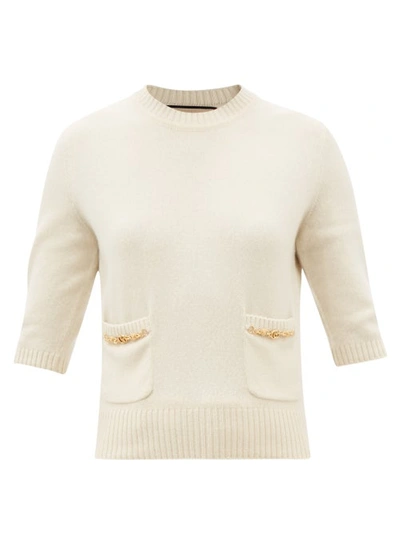 Gucci Chain-embellished Cashmere Jumper In White