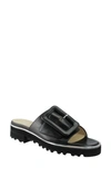 Ron White Candra Buckle Napa Slide Sandals In Onyx