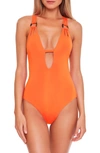 Becca Color Code Skylar Plunge One-piece Swimsuit Women's Swimsuit In Sundial