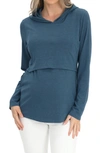 Angel Maternity Maternity/nursing Hoodie In Teal