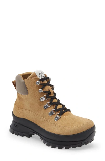 Loeffler Randall Owen Mesh-trimmed Suede Platform Ankle Boots In Hazel/ Grey