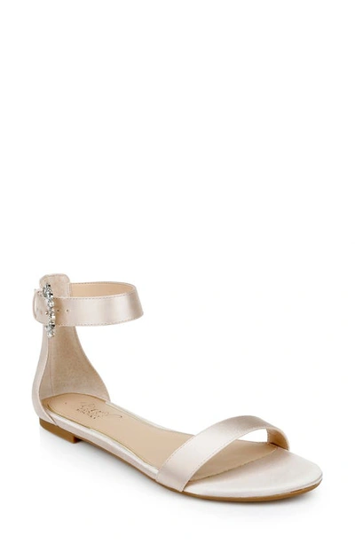 Jewel Badgley Mischka Liv Ankle Strap Sandal In Champagne