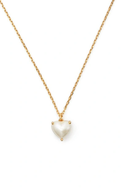 Kate Spade My Love June Imitation Pearl Heart Pendant Necklace In Gold
