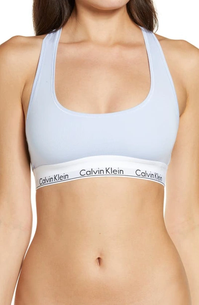 Calvin Klein Modern Cotton Collection Cotton Blend Racerback Bralette In River