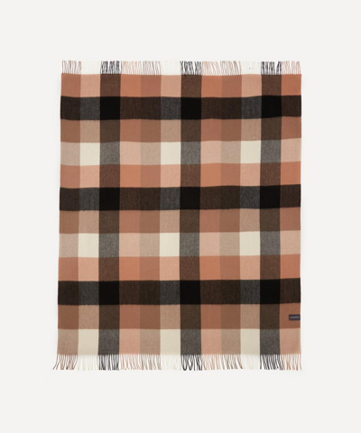 The Tartan Blanket Co. Block Check Lambswool Blanket In Assorted