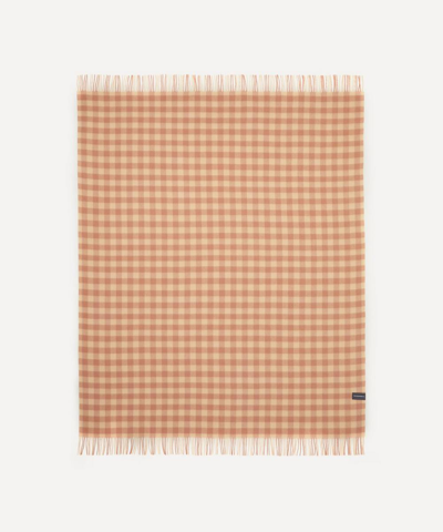 The Tartan Blanket Co. Gingham Lambswool Blanket In Assorted