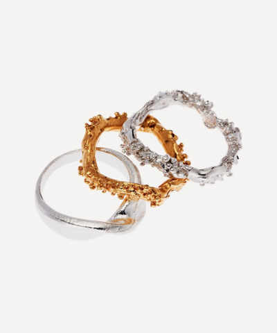 Alighieri Silver And Gold-plated The Infernal Rocks Ring Set In Silver/gold