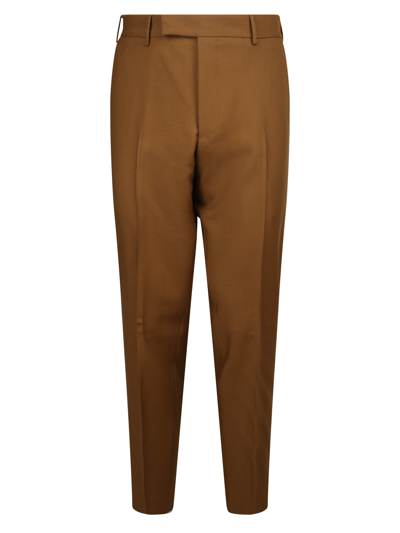 Pt01 Tapered Tailored Trousers In Brown