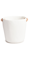 TINA FREY CHAMPAGNE BUCKET W/ LEATHER HANDLES WHITE ONE SIZE