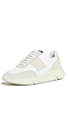 Axel Arigato Genesis Mixed Leather Retro Runner Sneakers In White/cremino