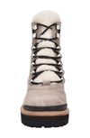 Marc Fisher Ltd Izzie Genuine Shearling Lace-up Boot In Light Cloud Suede