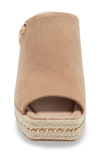 Karl Lagerfeld Espadrille Wedge Sandal In Latte Suede