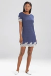 Natori Luxe Shangri-la Tencel&trade; Short Sleeve Sleepshirt Pajamas In Heather Night Blue