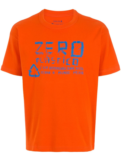Osklen Zero Plastico Print T-shirt In Orange