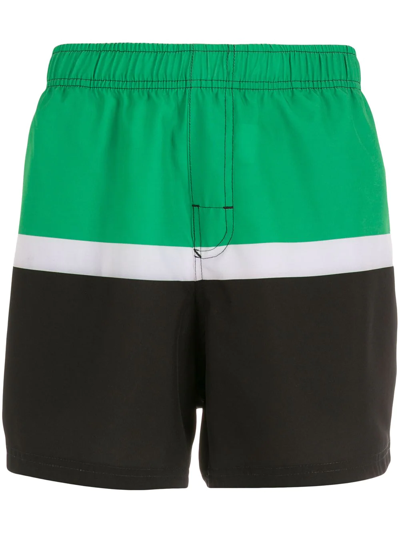 Osklen Rive Stripe-print Swim Shorts In Green