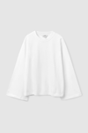 Cos Relaxed-fit Flared Sleeve T-shirt In White