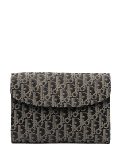 Pre-owned Dior 1990s  Oblique Monogram Clutch In Black