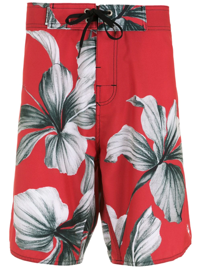 Osklen Floral-print Swim Shorts In Red