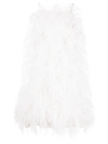 Cult Gaia Emi Feather Embellished Mini Dress In White