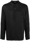 Tom Ford Henley Stretch-silk Loungewear Shirt In Black