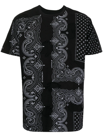 Givenchy Distressed-effect Bandana-print T-shirt In Black